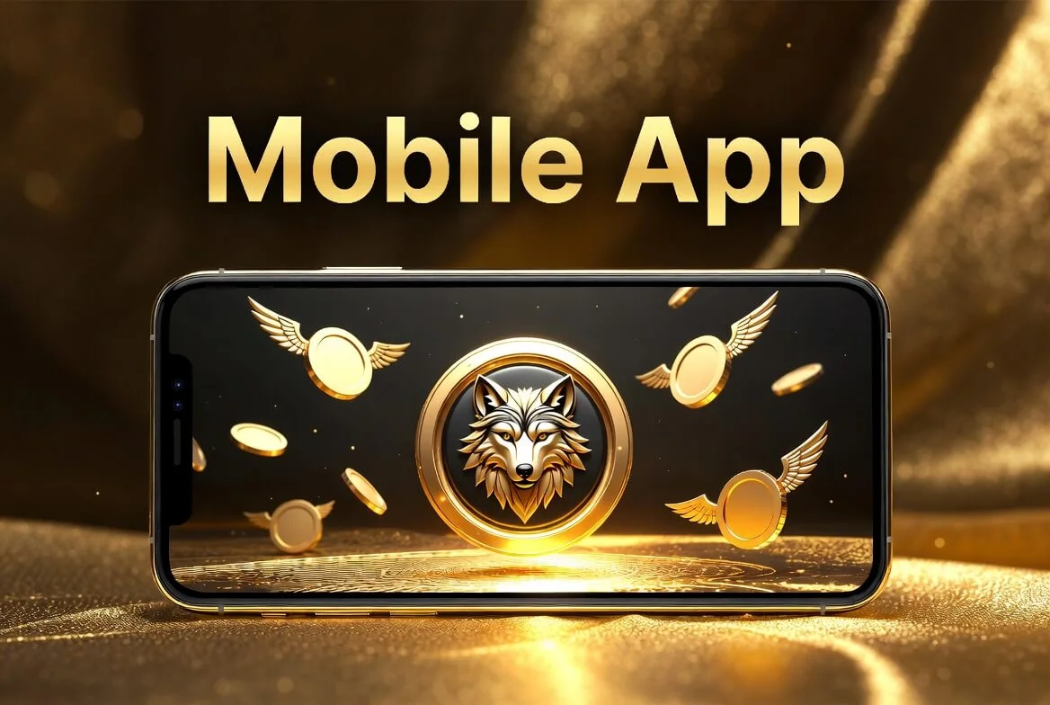 Wolf Winner Casino running on an Android phone and an iPhone