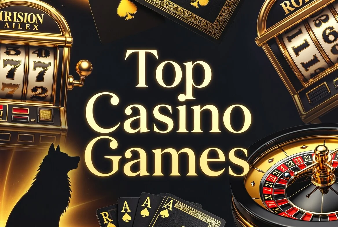 Wolf Winner Casino lobby with featured pokies and live dealer tables